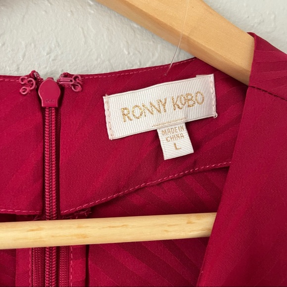 NWT Ronny Kobo Shanaya Dress Red L - Picture 12 of 16